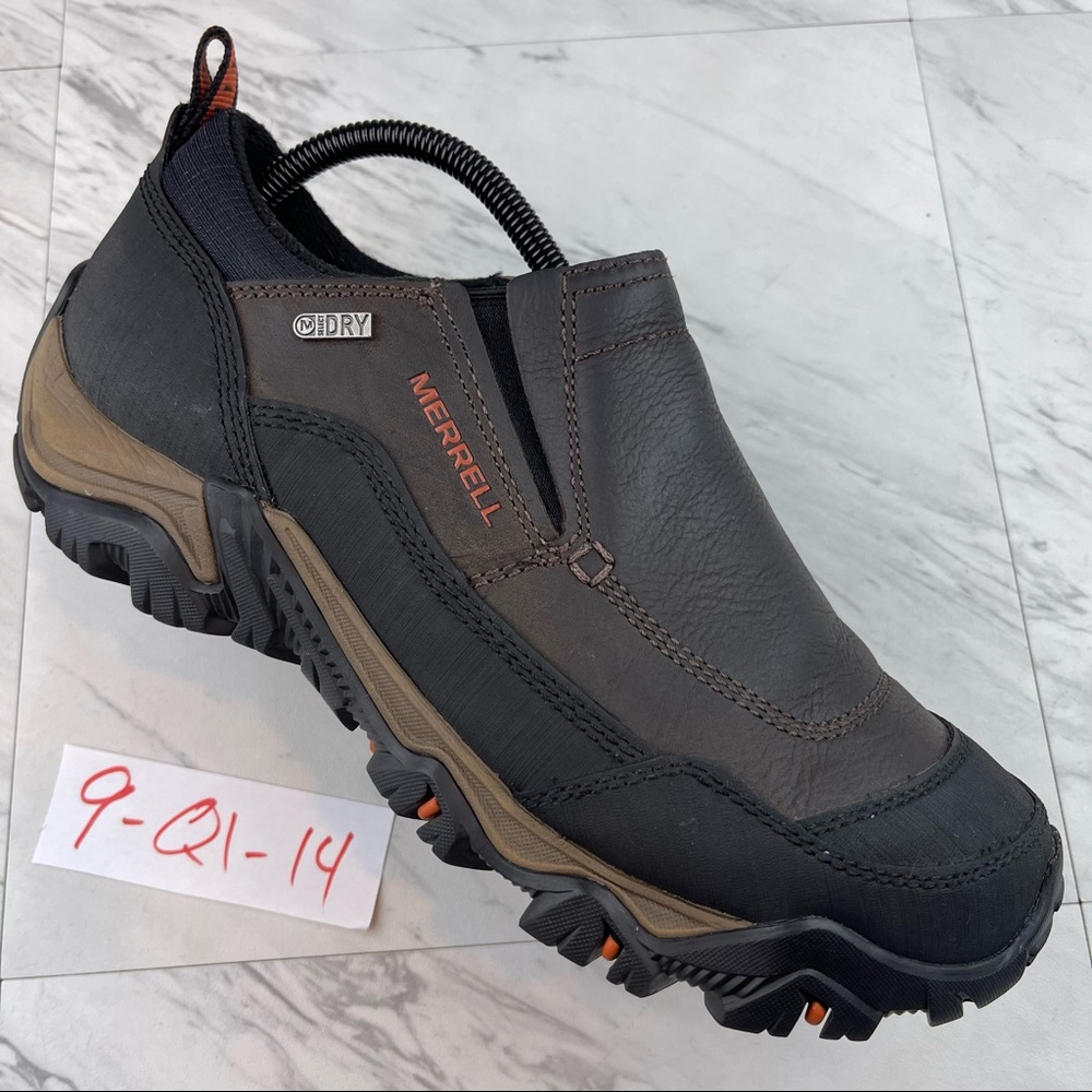 •Men's Merrell Polarand Rove Select Dry Leather Shoes Size 9 Black Slate J21139